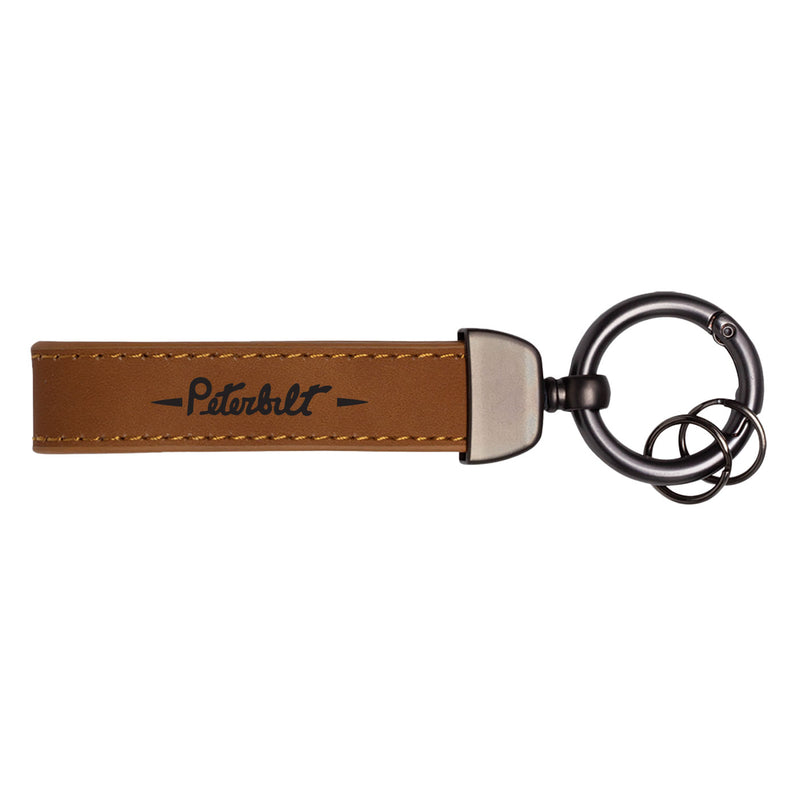 Paccar Leather Spring Clip Keytag