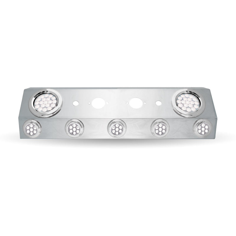 Trux Accessories Universal Trailer Service Box with 2 x 4" & 5 x 2" Dual Revolution LEDs & Bezels (Red/White) with Open Back