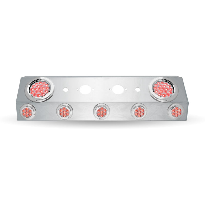 Trux Accessories Universal Trailer Service Box with 2 x 4" & 5 x 2" Dual Revolution LEDs & Bezels (Red/Green) with Open Back