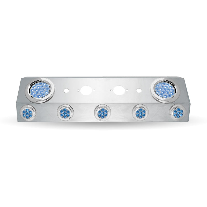 Trux Accessories Universal Trailer Service Box with 2 x 4" & 5 x 2" Dual Revolution LEDs & Bezels (Red/Blue) with Open Back