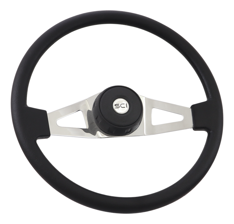 Steering Creations 18" Black Polyurethane Rim Steering Wheel- Jasper