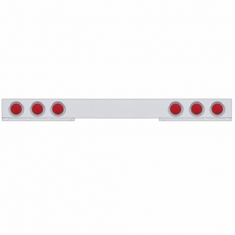 United Pacific Stainless 1 Piece Rear Light Bar With Six 4" Lights & Visors 20235