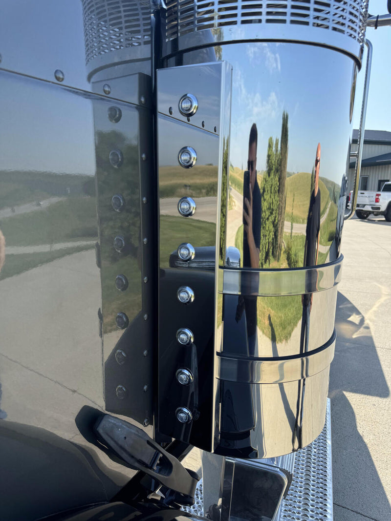 Iowa Customs Peterbilt 589 Air Breather Panel - Strap Design - Front IC167040