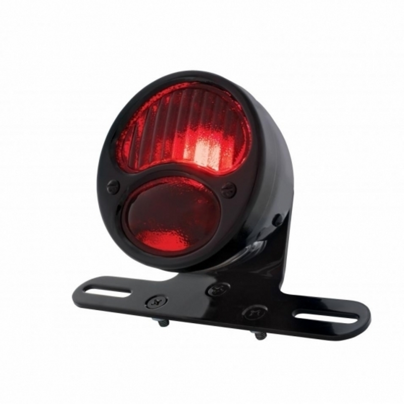 United Pacific DUO Lamp Motorcycle Rear Fender Tail Light With Red Glass Lens 20292