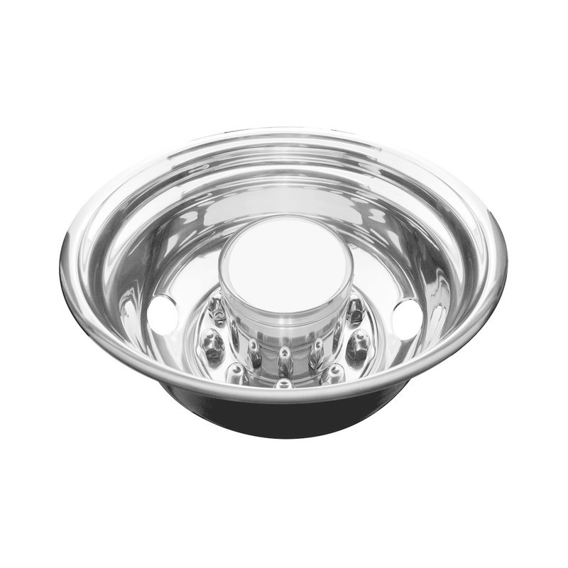 United Pacific 24-1/2" O.D. Stainless Rear Wheel Simulator Set 2 Vent Hole, Stud Piloted 20303