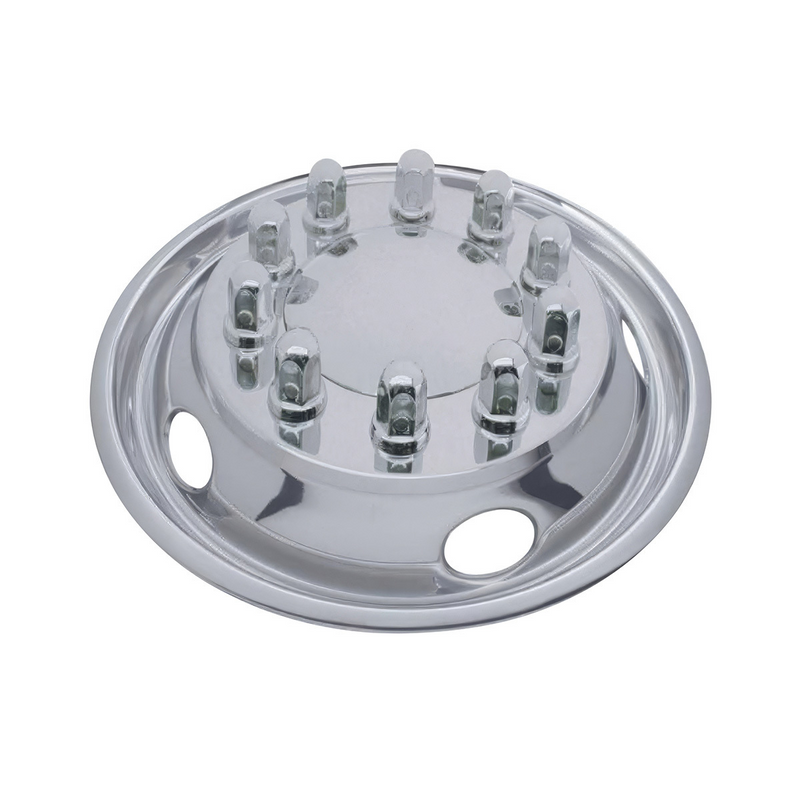 United Pacific 22.5" OD Stainless Front Wheel Simulator Set 5 Vent Holes, Hub Piloted 20317