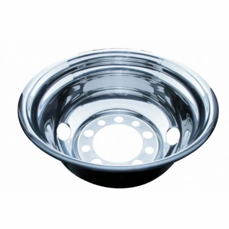 United Pacific 24-1/2" OD Stainless Rear Wheel Cover Only 2 Vent Hole, Stud Piloted 20356