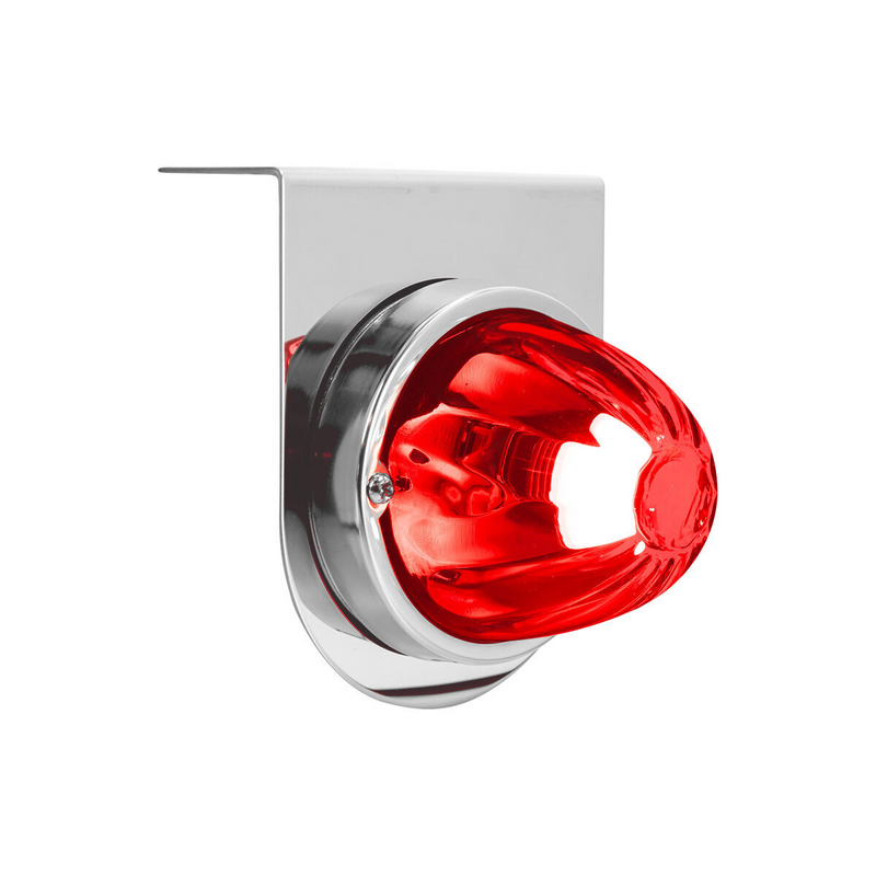 United Pacific Dual Function Glass Watermelon Light With Stainless Steel Light Bracket Kit With LED Bulb-Red LED/Red Lens 20444