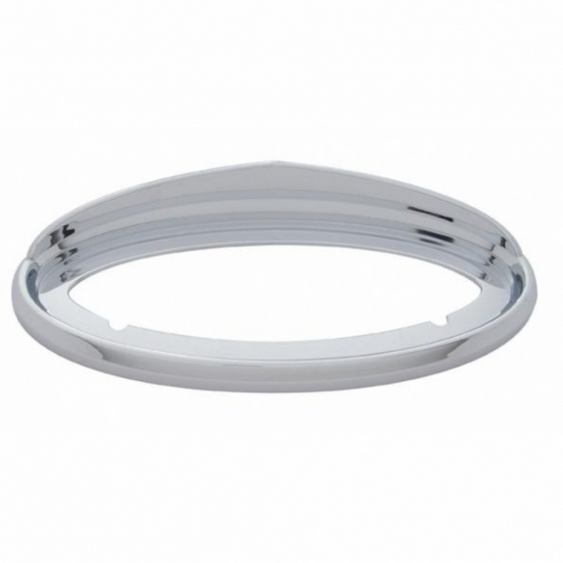 United Pacific Chrome Bezel With Visor For 7-1/2" X 3" Peterbilt Unibilt Emblem 20590