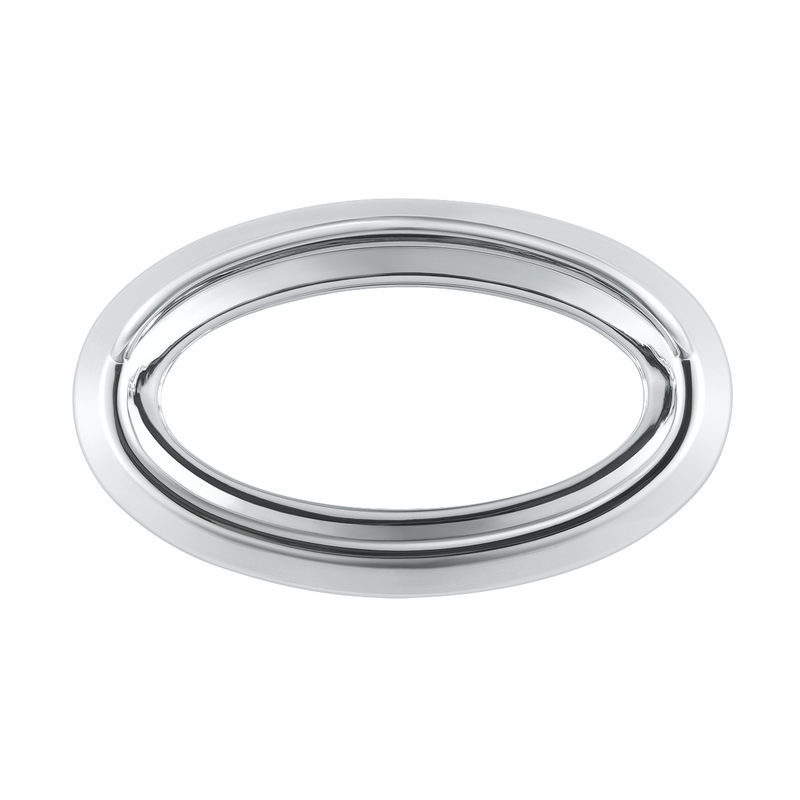United Pacific Chrome Bezel For 1-3/4" X 3/4" Peterbilt Glove Box Emblem 20593