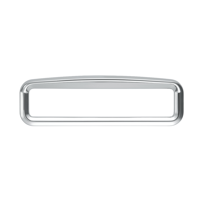United Pacific Chrome Bezel With Visor For 4-3/8" X 7/8" Kenworth Glove Box Emblem 20595