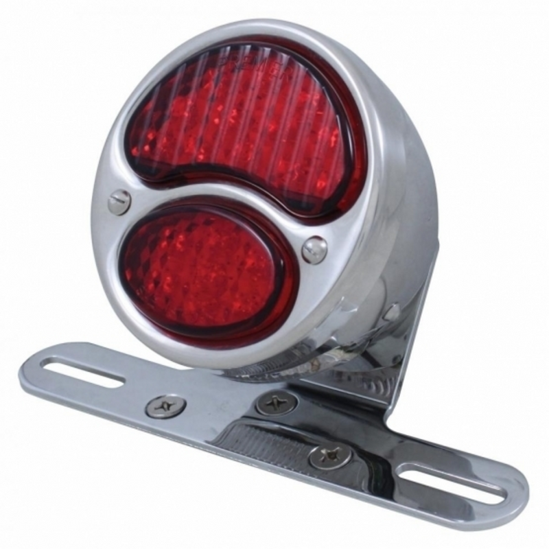 United Pacific LED "1928 DUO Lamp" Tail Light With LED License Light For Motorcycle 20601