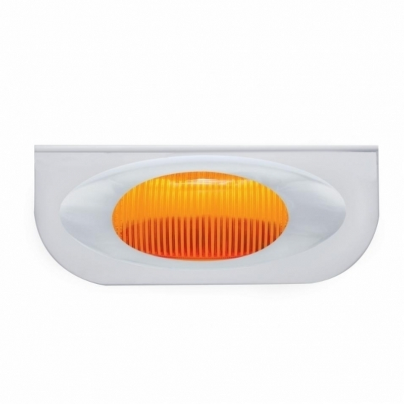 United Pacific Stainless Light Bracket With 12 LED "Phantom I" Light & Bezel Amber LED/Amber Lens 20624