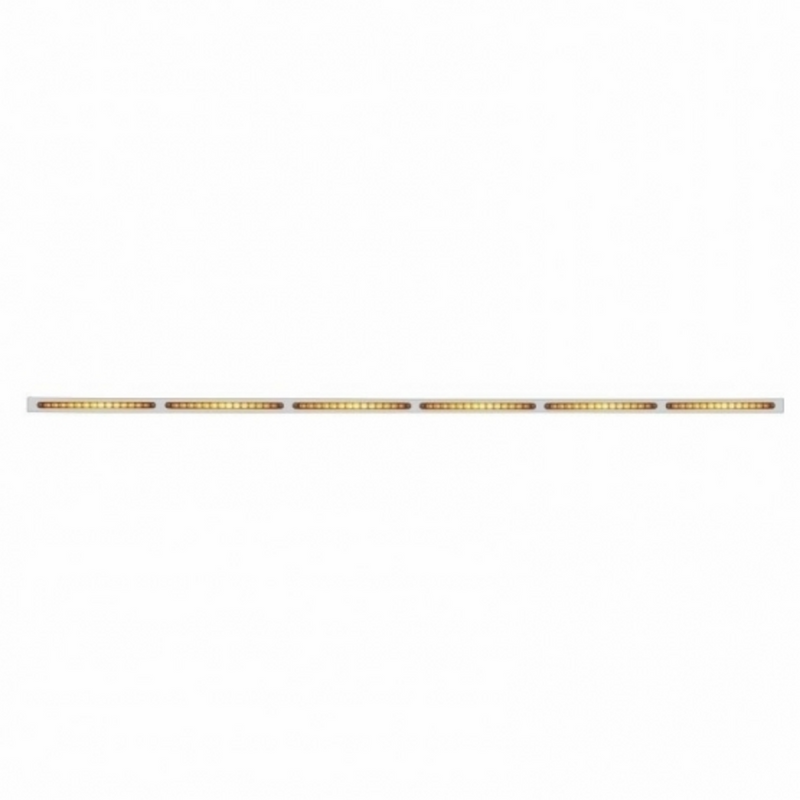 United Pacific 79-1/2" Stainless Bumper Light Bracket With 6X 14 LED 12" Light Bars Amber LED/Amber Lens 20671