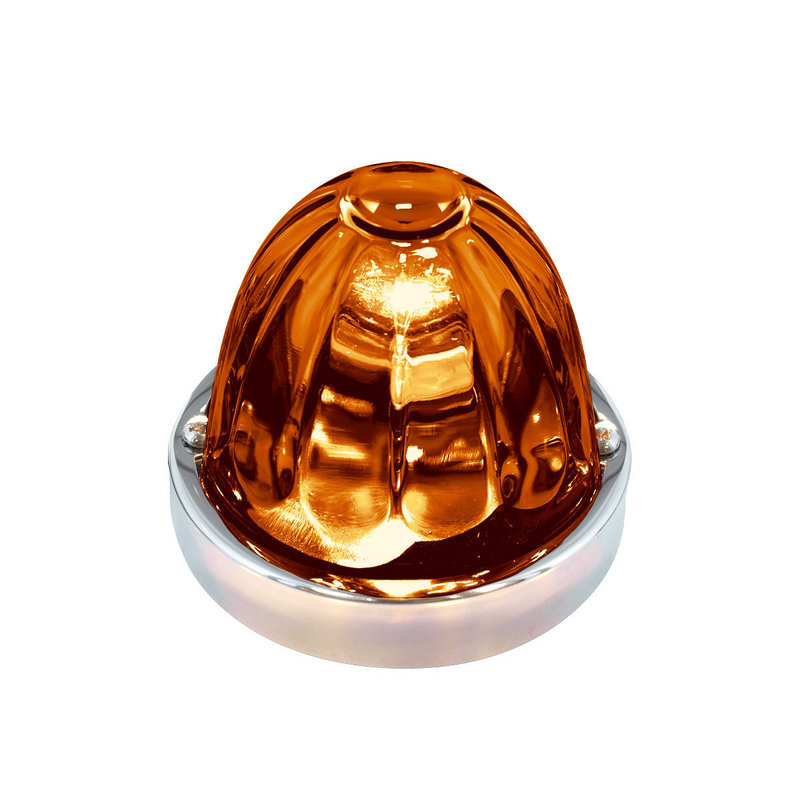 United Pacific Glass Watermelon Flush Mount Kit Dark Amber 20721