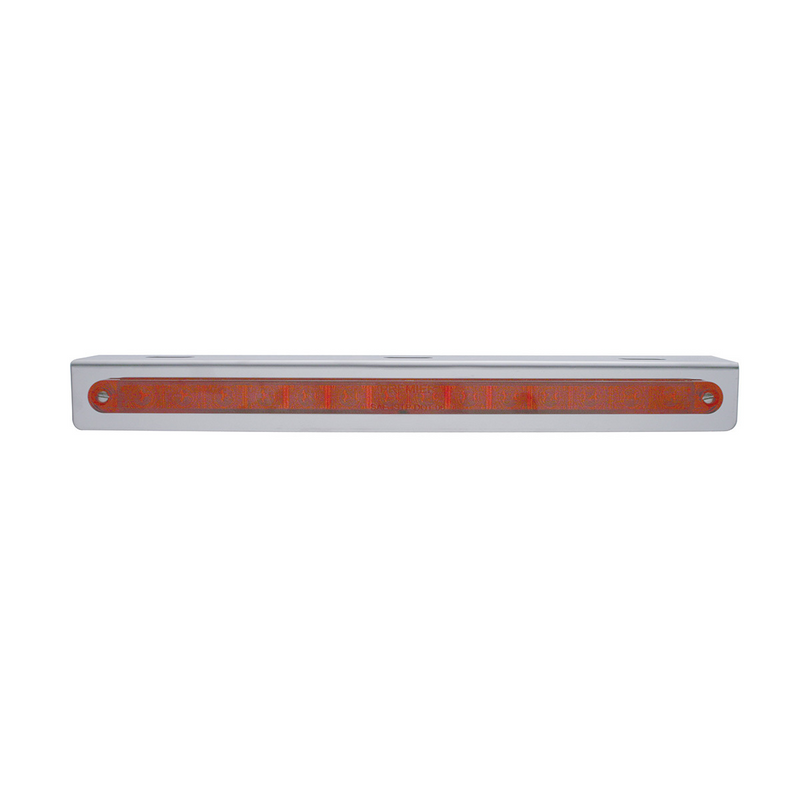 United Pacific 12-3/4" Stainless Light Bracket With 14 LED 12" Light Bar Red LED/Red Lens 20772