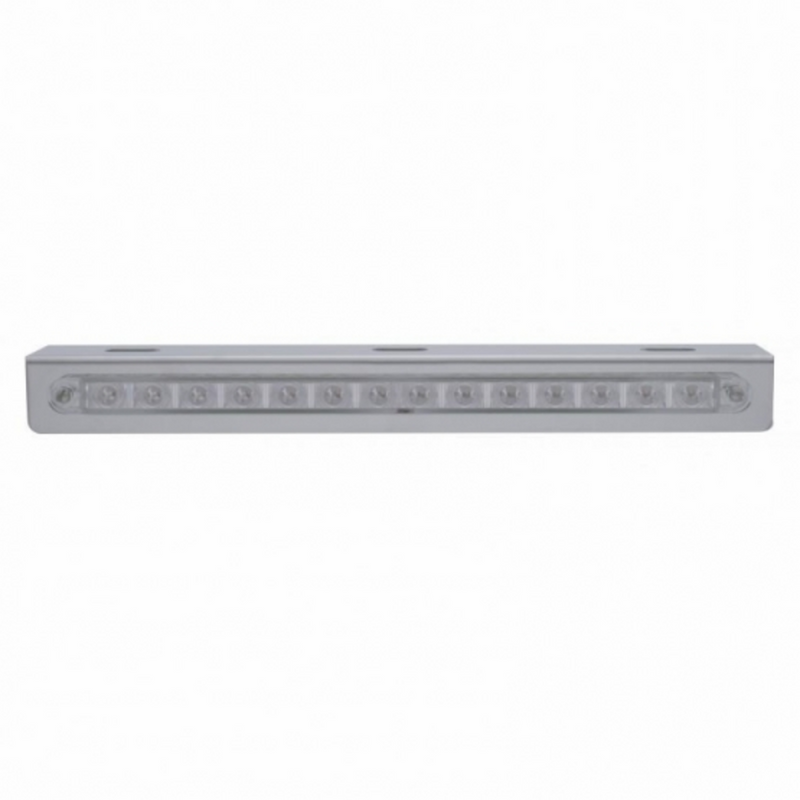 United Pacific 12-3/4" Stainless Light Bracket With 14 LED 12" Light Bar Red LED/Clear Lens 20774
