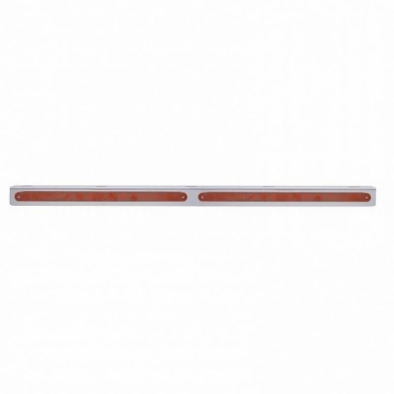 United Pacific 25-5/16" Stainless Light Bracket With 2X 14 LED 12" Light Bars Red LED/Red Lens 20782