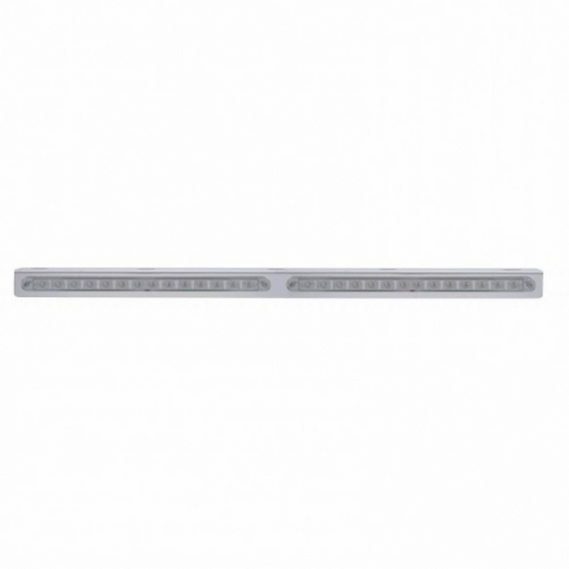 United Pacific 25-5/16" Stainless Light Bracket With 2X 14 LED 12" Light Bars Red LED/Clear Lens 20784