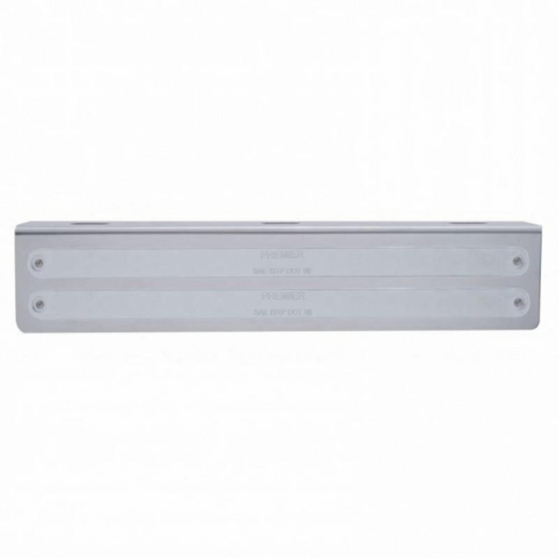 United Pacific 12-3/4" Stainless Light Bracket With 2X 14 LED 12" Light Bars Red LED/Chrome Lens 20793