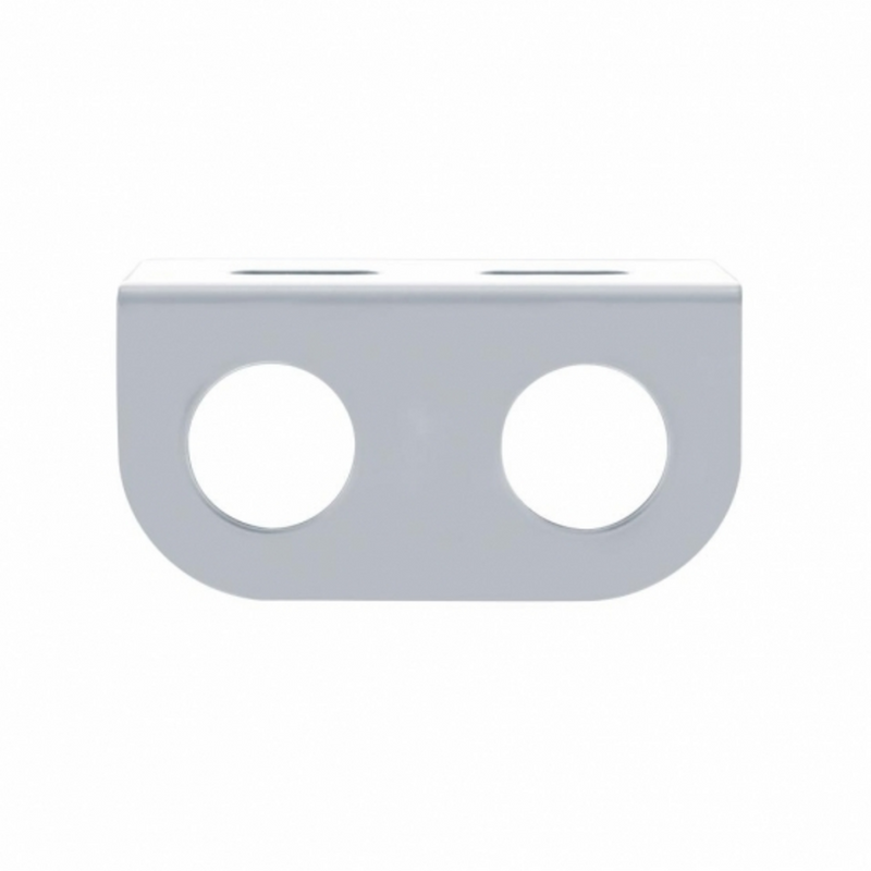 United Pacific Stainless Mini Light Bracket With Two 13/16" Round Cutouts (Bulk) 20851B
