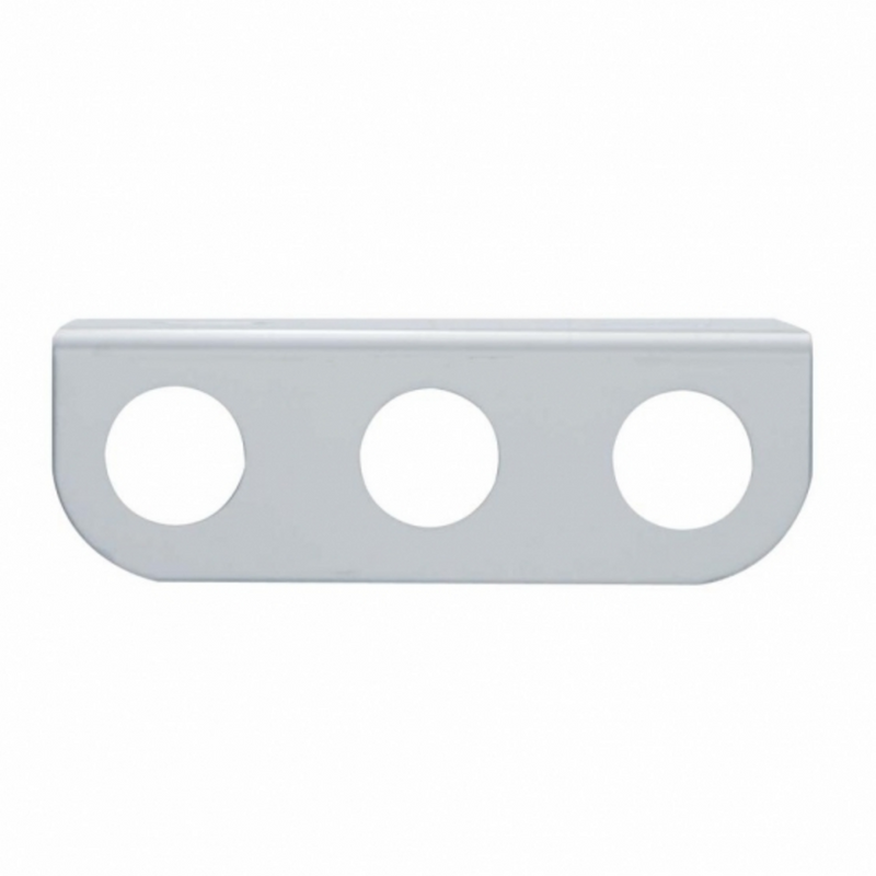United Pacific Stainless Mini Light Bracket With Three 13/16" Round Cutouts (Bulk) 20852B