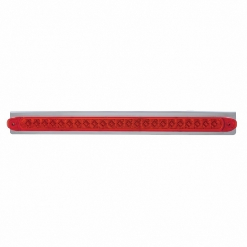United Pacific 17-5/16" Stainless Reflector Light Bracket With 23 LED 17-1/4" Reflector Light Bar Red LED/Red Lens 20856