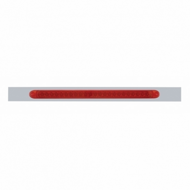 United Pacific Chrome Top Mud Flap Plate With 23 LED 17" Reflector Light Bar Red LED/Red Lens (Each) 20866