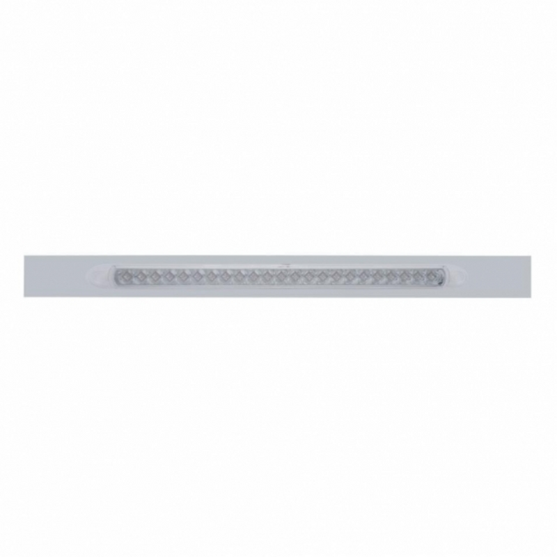 United Pacific Chrome Top Mud Flap Plate With 23 LED 17" Reflector Light Bar Red LED/Clear Lens (Each) 20868