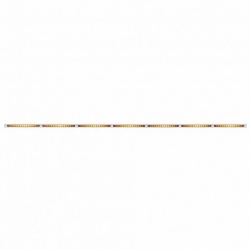 United Pacific 94" Stainless Light Bracket With 7X 14 LED 12" Light Bars Amber LED/Amber Lens 20873