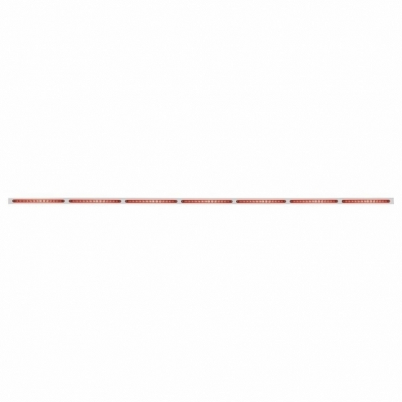 United Pacific 94" Stainless Light Bracket With 7X 14 LED 12" Light Bars Red LED/Red Lens 20874