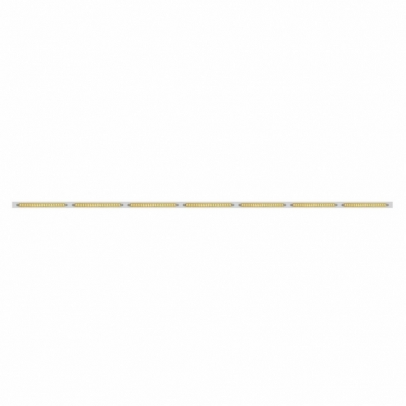 United Pacific 94" Stainless Steel Light Bracket With 7X 19 LED 12" Reflector Light Bars Amber LED/Clear Lens 20883