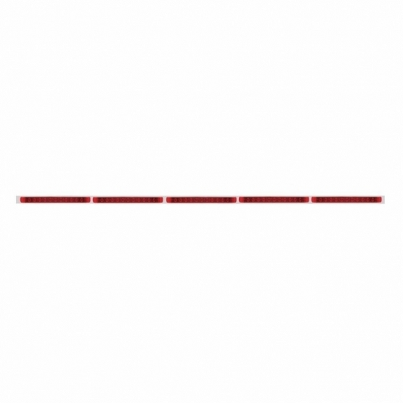 United Pacific 94" Stainless Light Bracket With 5X 11 LED 17" Light Bars Red LED/Red Lens 20949