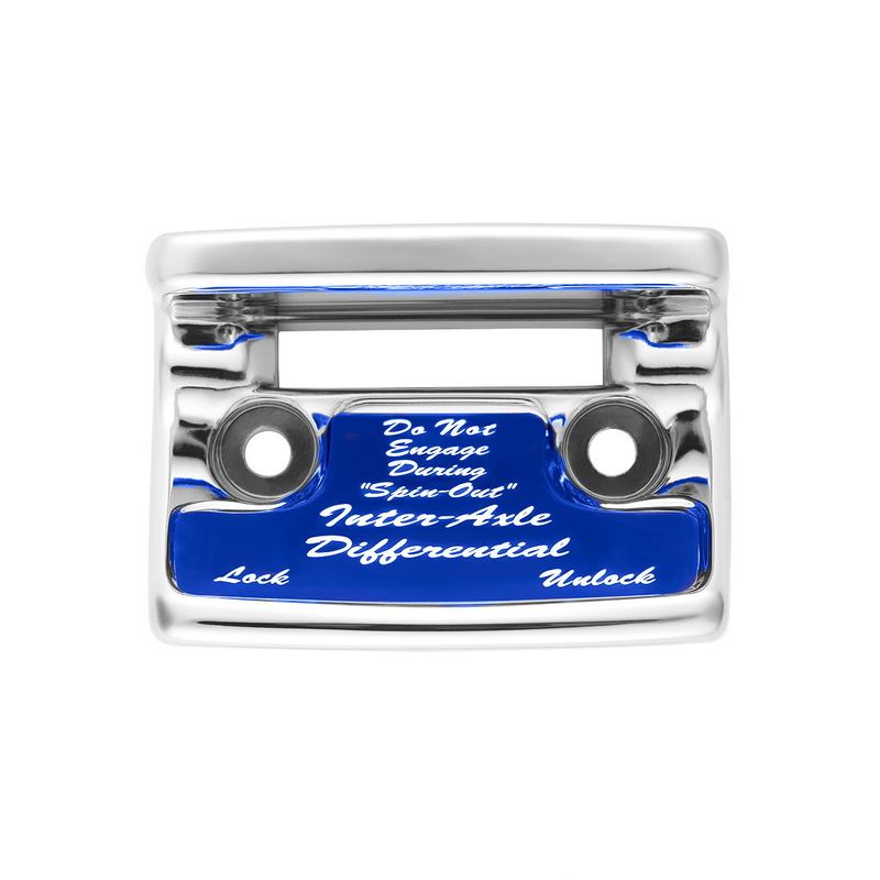United Pacific Chrome Plastic Axle/Differential Switch Guard With Glossy Sticker For 1990-2010 Freightliner Classic-Blue 21010