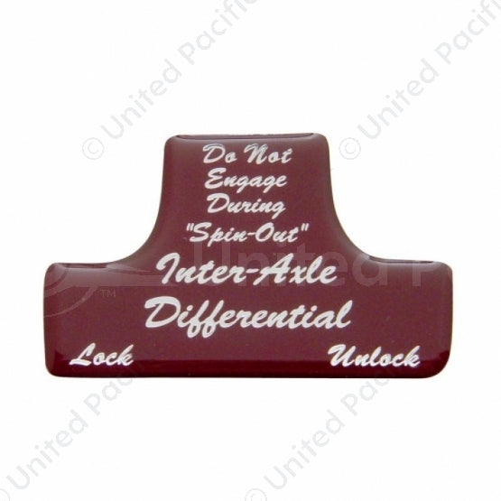 United Pacific "Axle Differential" Switch Guard Sticker Only - Candy Red 21010-1R
