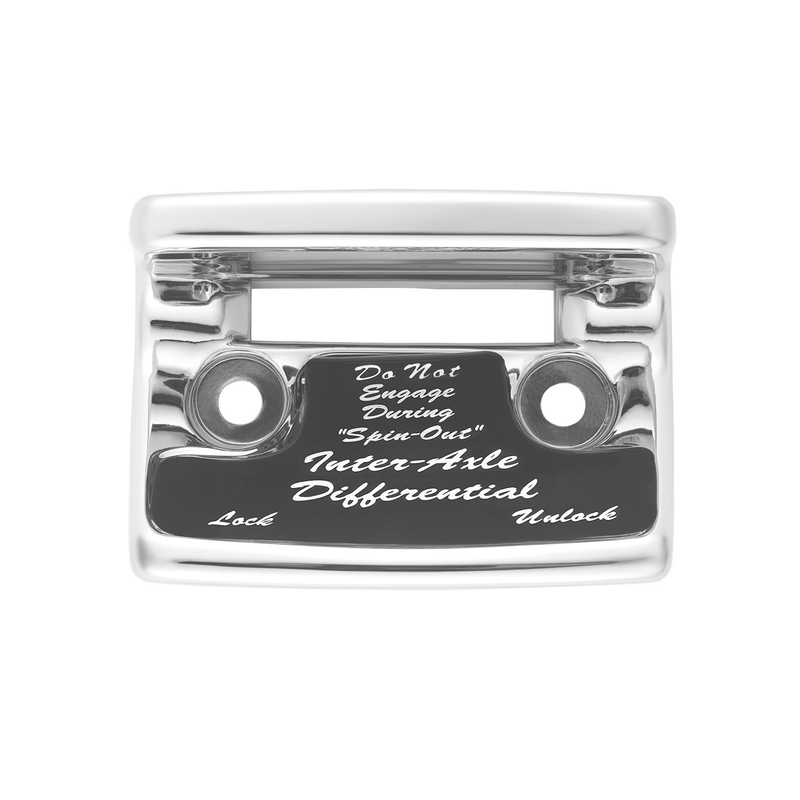 United Pacific Chrome Plastic Axle/Differential Switch Guard With Glossy Sticker For 1990-2010 Freightliner Classic-Black 21012