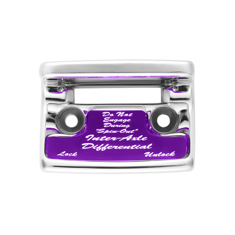 United Pacific Chrome Plastic Axle/Differential Switch Guard With Glossy Sticker For 1990-2010 Freightliner Classic-Purple 21013