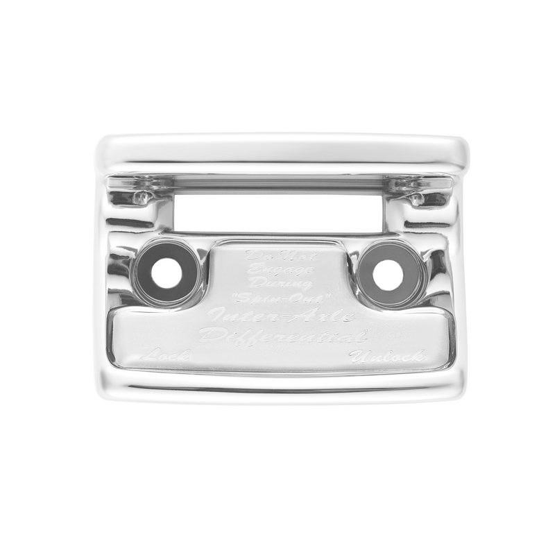 United Pacific Chrome Plastic Axle/Differential Switch Guard With Glossy Sticker For 1990-2010 Freightliner Classic-Silver 21015
