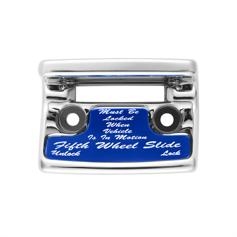 United Pacific Chrome Plastic Fifth Wheel Switch Guard With Glossy Sticker For 1990-2010 Freightliner Classic- Blue Sticker 21020