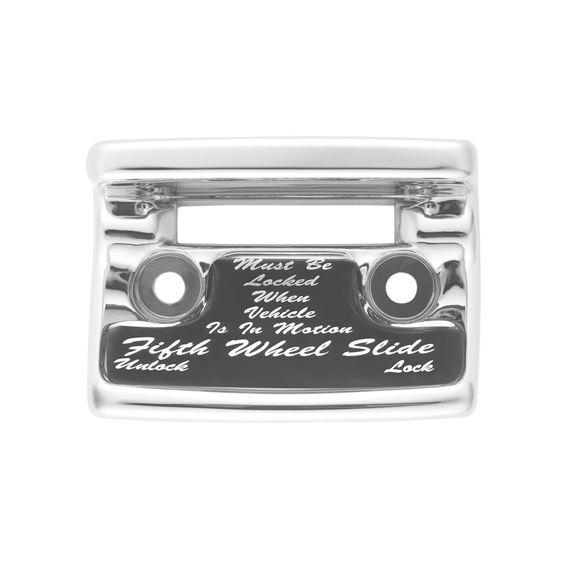 United Pacific Chrome Plastic Fifth Wheel Switch Guard With Glossy Sticker For 1990-2010 Freightliner Classic-Black Sticker 21022
