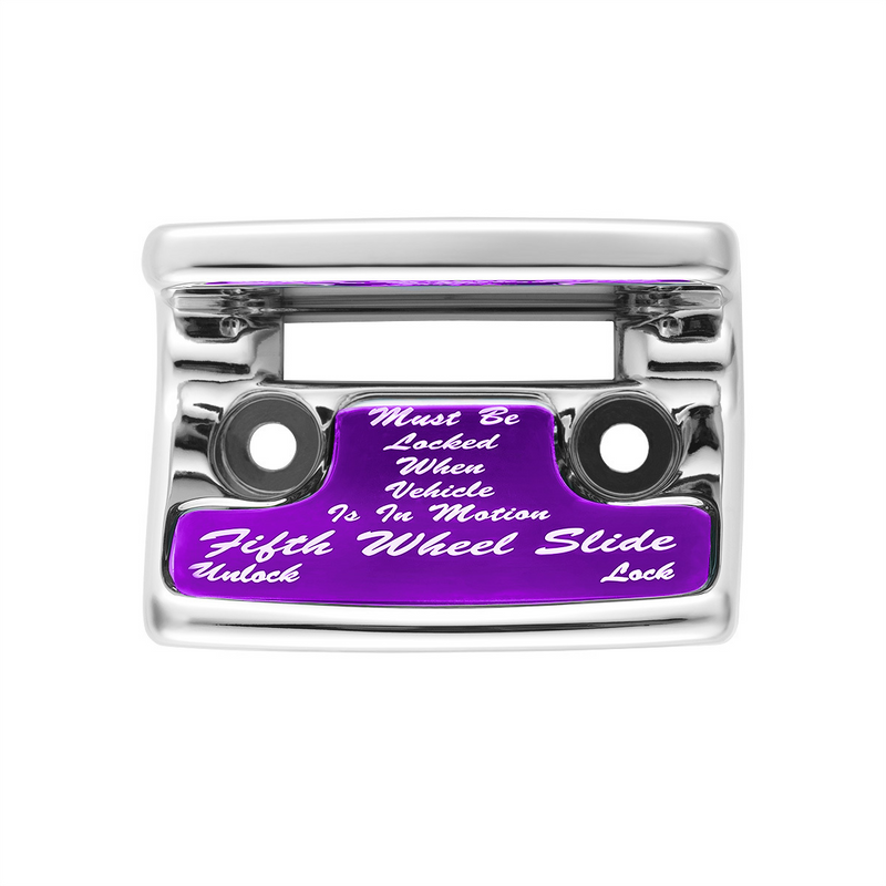 United Pacific Chrome Plastic Fifth Wheel Switch Guard With Glossy Sticker For 1990-2010 Freightliner Classic- Purple Sticker 21023