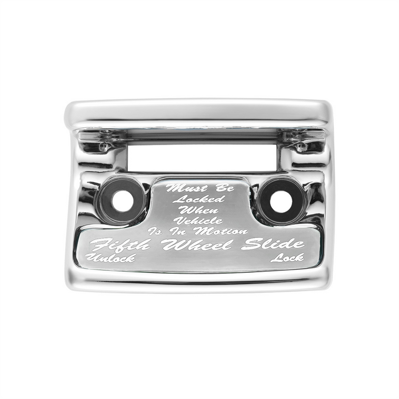 United Pacific Chrome Plastic Fifth Wheel Switch Guard With Glossy Sticker For 1990-2010 Freightliner Classic- Silver Sticker 21025
