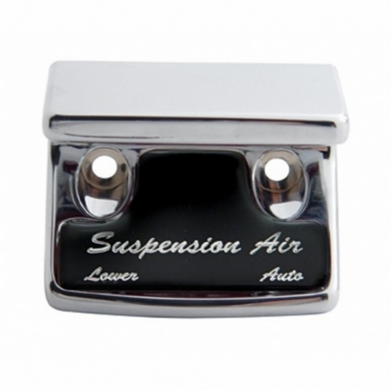 United Pacific Chrome Plastic Suspension Air Switch Guard With Glossy Sticker For 1990-2010 Freightliner Classic-Black 21028