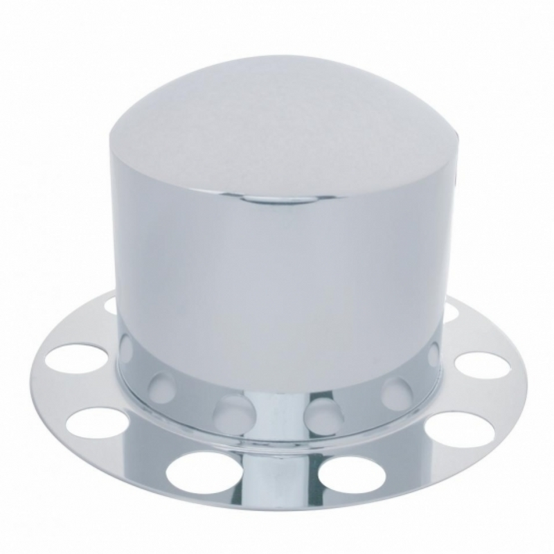 United Pacific Stainless Dome Rear Axle Cover 2PC Kit For 1-1/2" Nut Cover Steel Wheel 21210