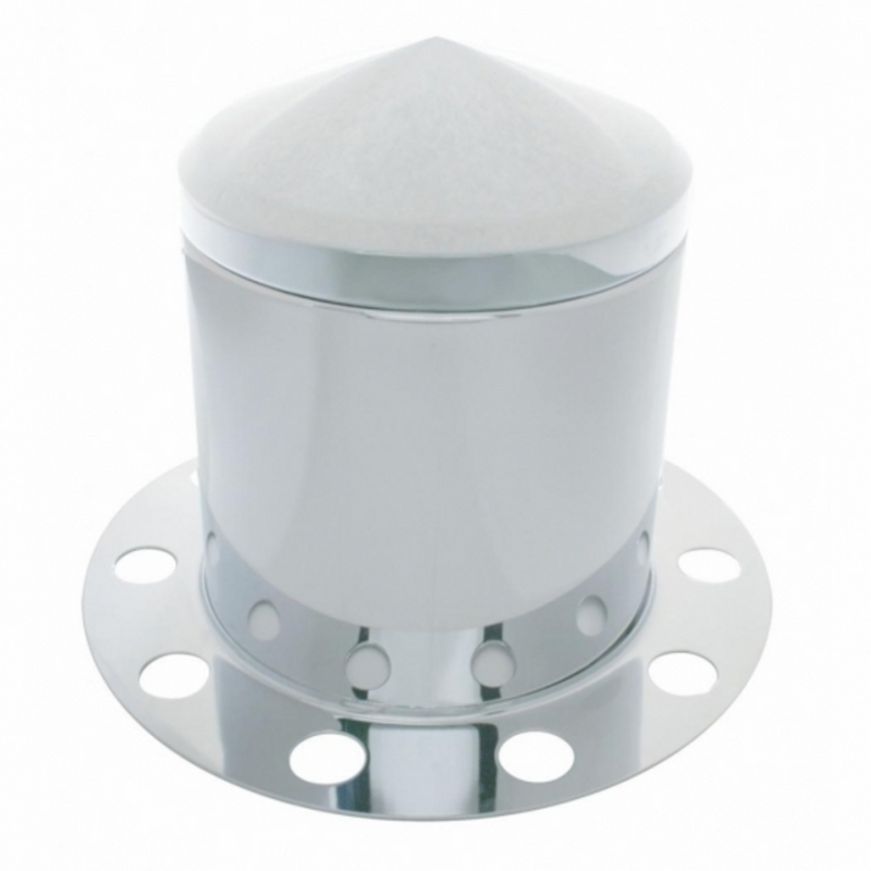 United Pacific Stainless Pointed Rear Axle Cover 3PC Kit For 33mm Nut Cover Steel/Aluminum Wheel 21226