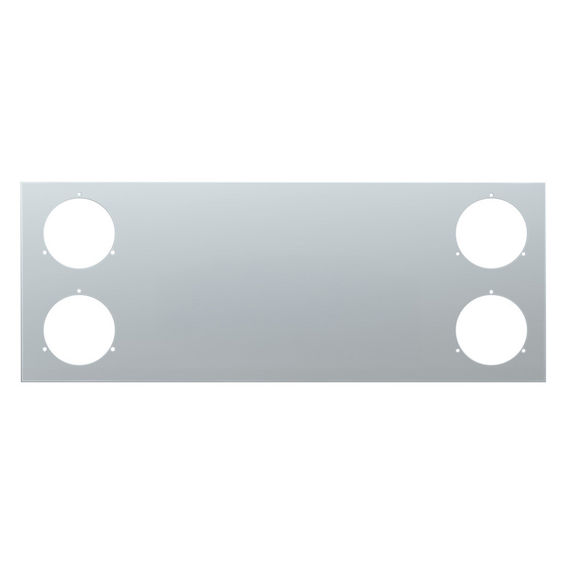 United Pacific 33-3/4" Stainless Steel Rear Center Light Panel With Four 4" Light Cutouts (No LP Holes) 21433