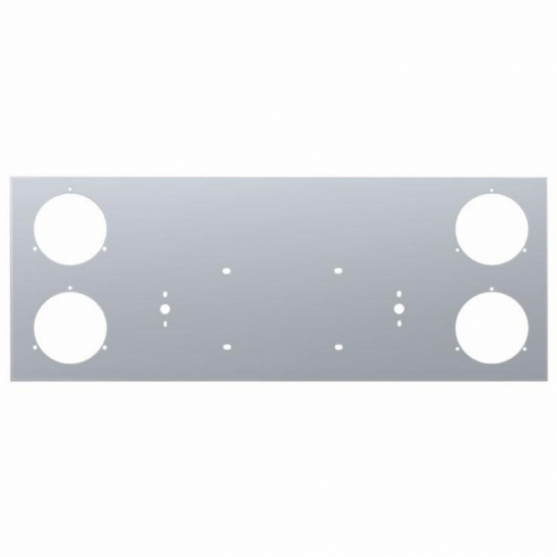 United Pacific 33-3/4" Stainless Steel Rear Center Light Panel With Four 4" Light Cutouts 21475
