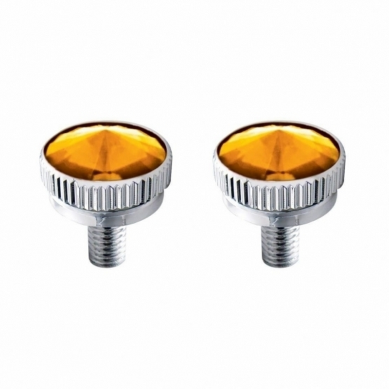 United Pacific 5mm CB Mounting Bolt With Amber Crystal (2-Pack) 21758