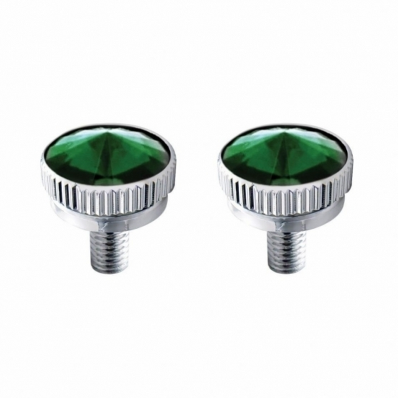 United Pacific 5mm CB Mounting Bolt With Green Crystal (2-Pack) 21761
