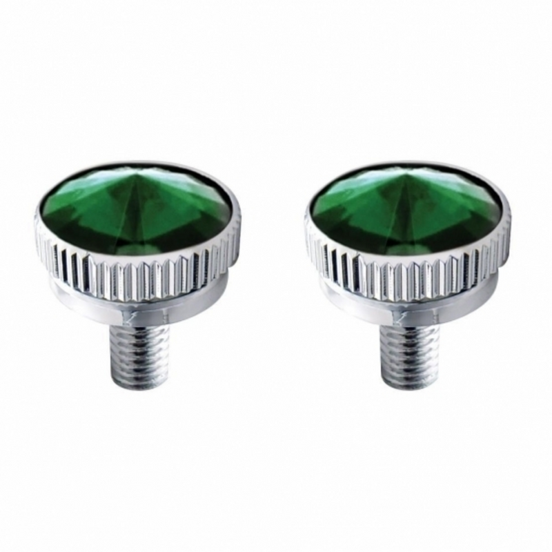 United Pacific 6mm CB Mounting Bolt With Green Crystal (2-Pack) 21768